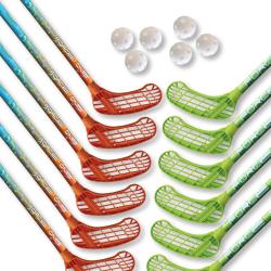 foto SET FLOORBALL UNIHOC FORCE ONE 12 mazze e 6 palline