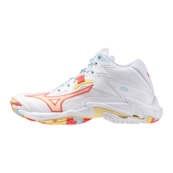 foto MIZUNO WAVE LIGHTNING Z8 MID WHITE CALYPSO CORAL PALE BANANA